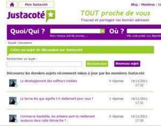 Les discussions sont ouvertes sur Justacoté !