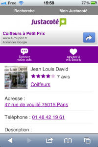 Site mobile Justacoté